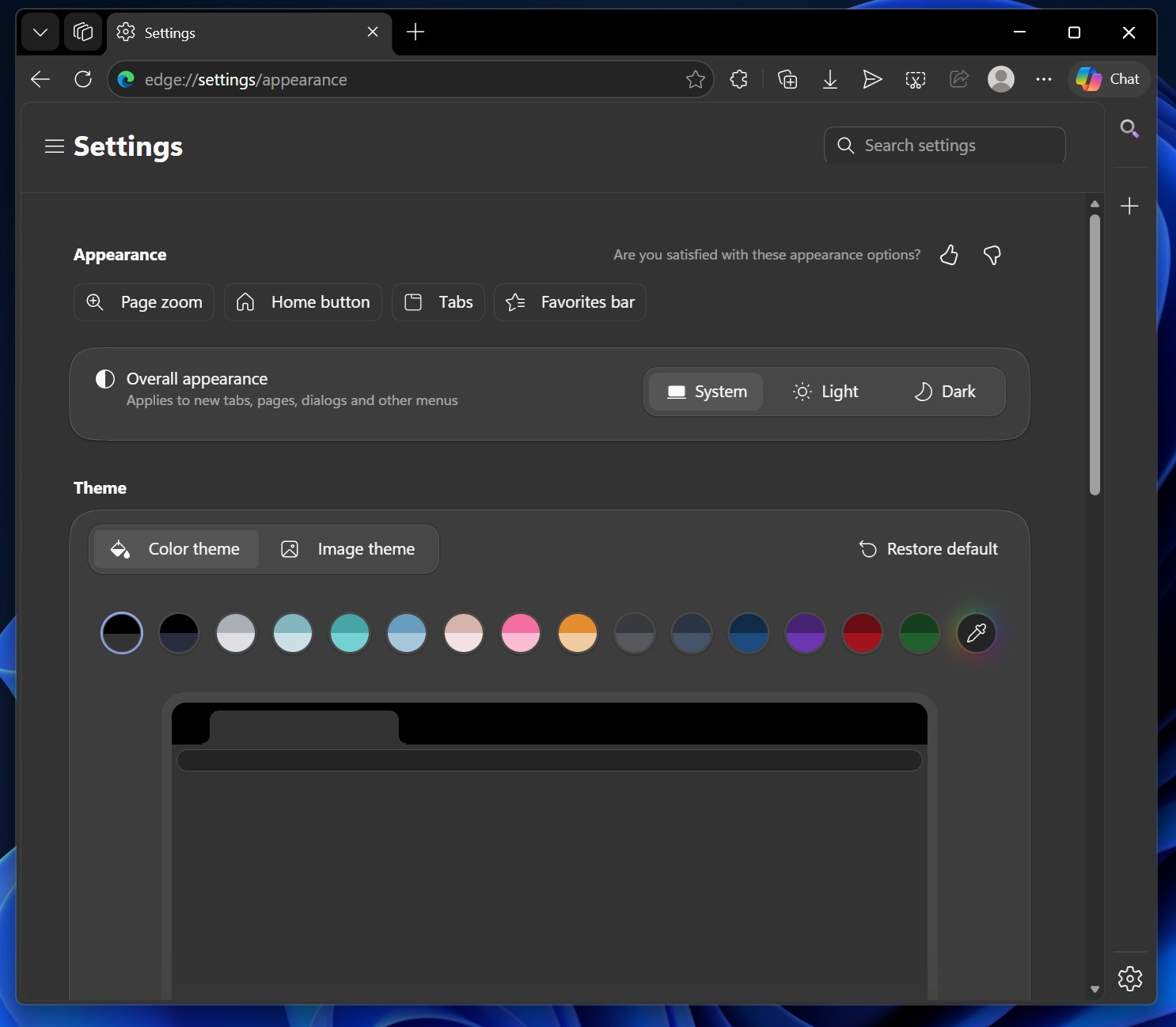 Microsoft Edge rounded corners design