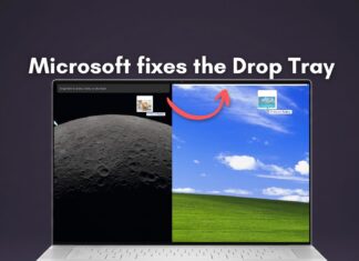 Microsoft fixed the Windows 11 Drop Tray by making the peek view smaller