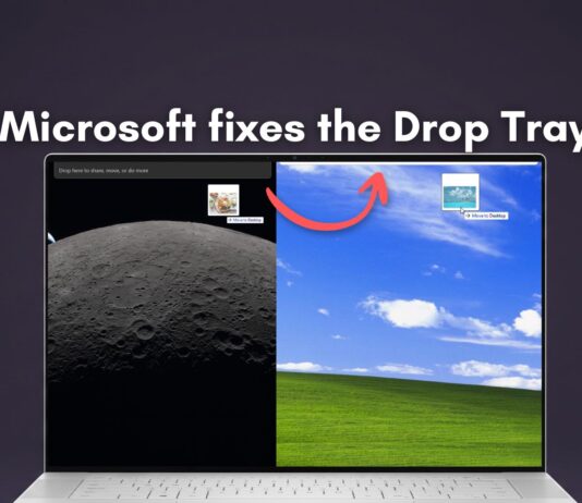 Microsoft fixed the Windows 11 Drop Tray by making the peek view smaller