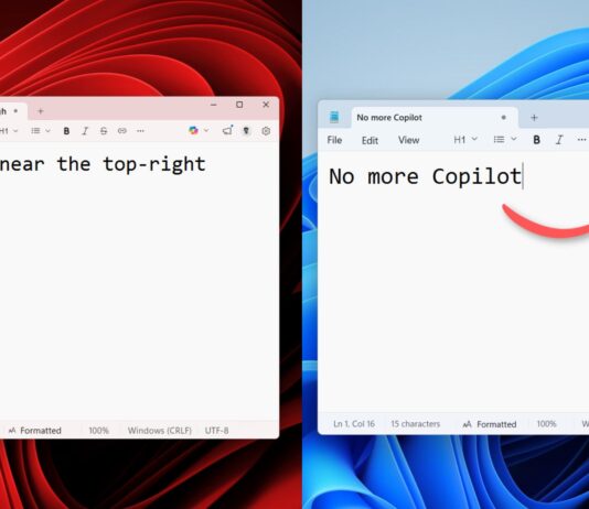 Microsoft removes the Copilot branding throughout Notepad