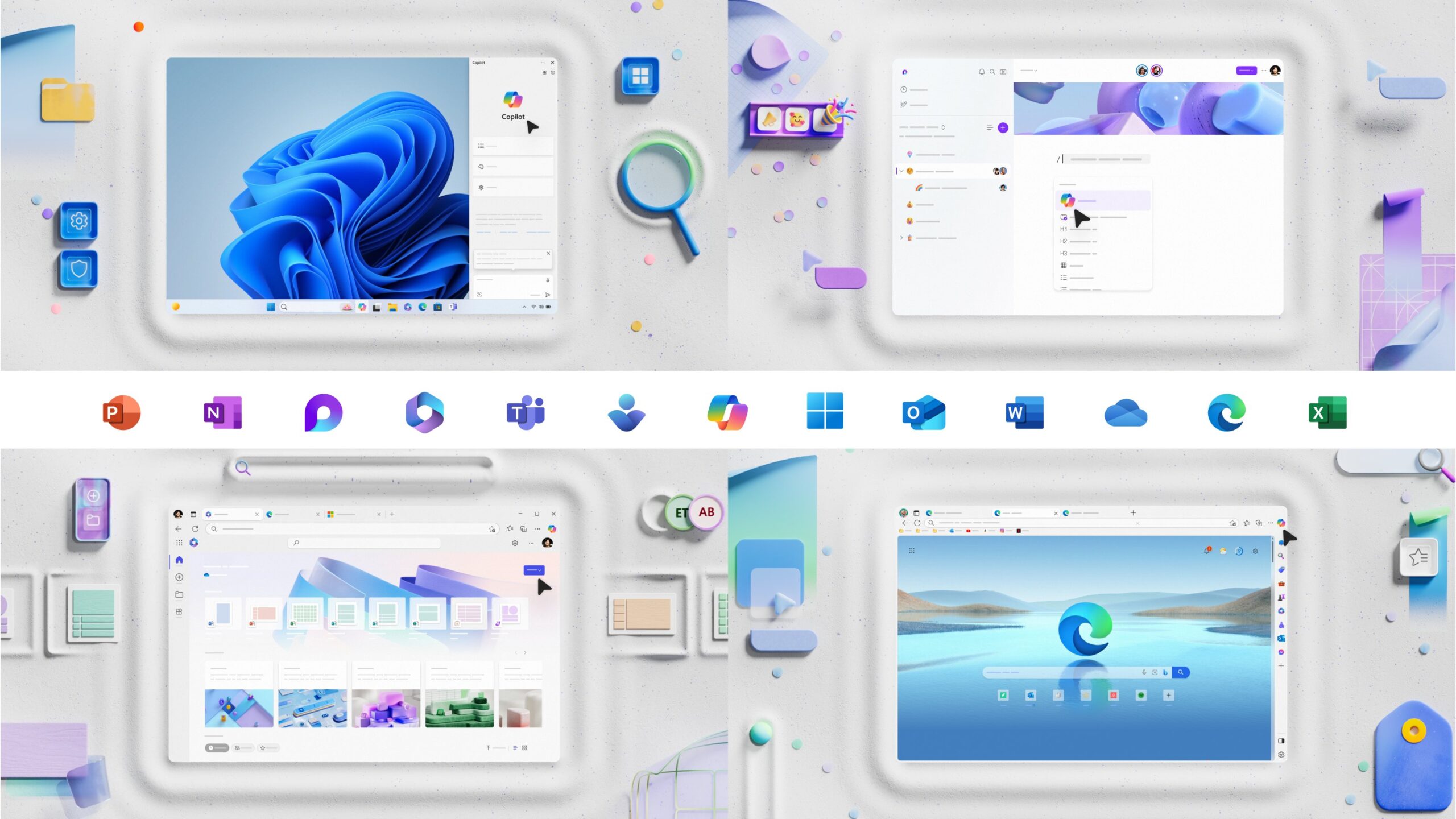 Microsoft's Fluent design in social media posts