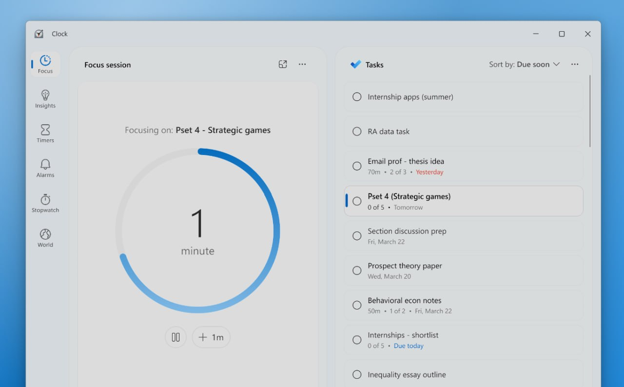 Mockup of what the new Clock app would look like