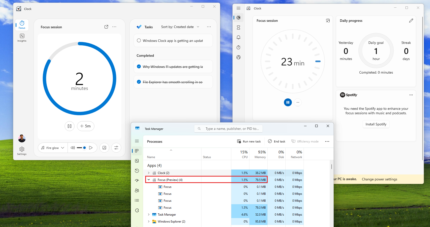 RAM usage while timer is running