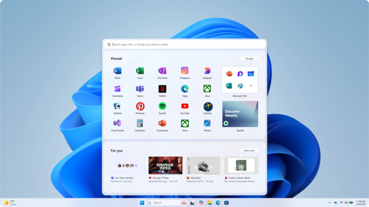 Start menu prototype #2 by Microsoft