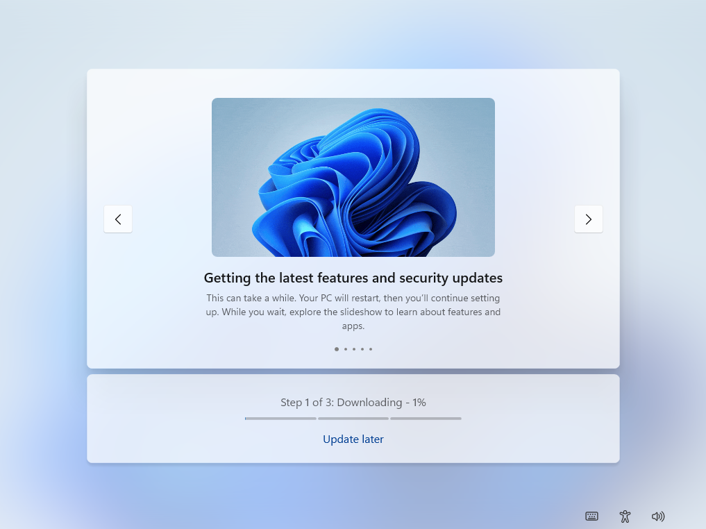 Update later in Windows 11 OOBE