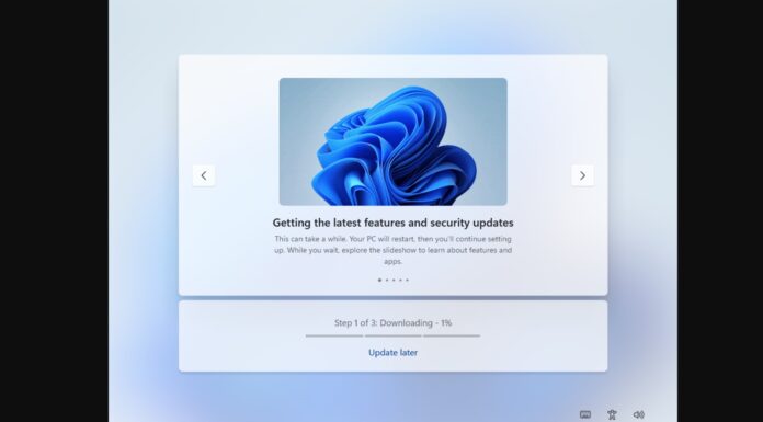 Windows 11 OOBE updates screen