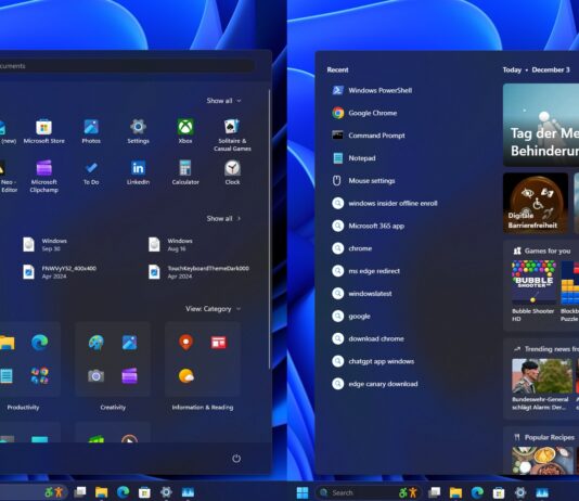 Windows 11 Start menu and Search