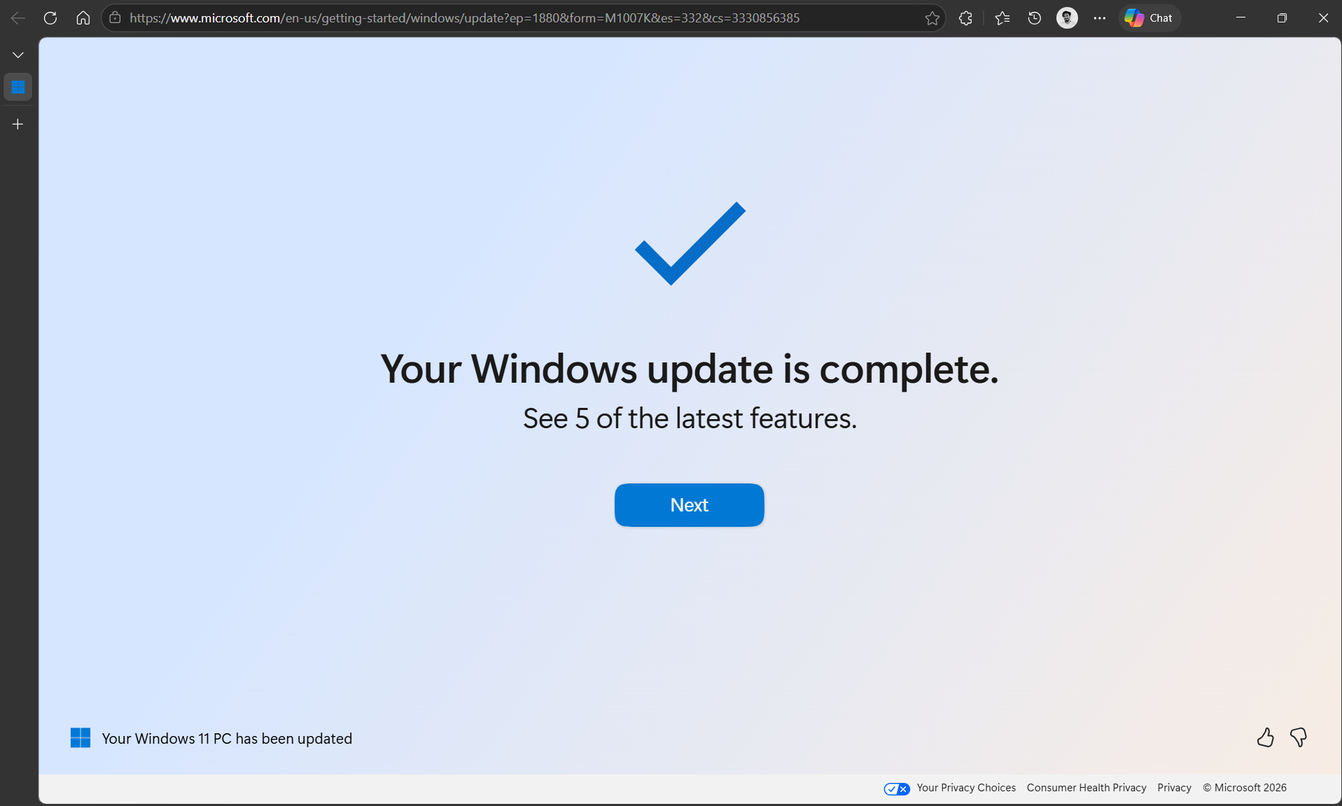 Windows 11 update automatically opens Edge to showcase new features in the OS