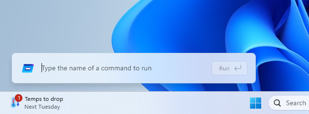 Windows Run slimmer new UI