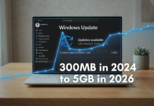 Windows updates have grown drastically in size when compared to 2024