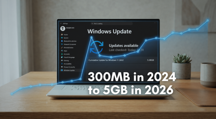 Windows updates have grown drastically in size when compared to 2024