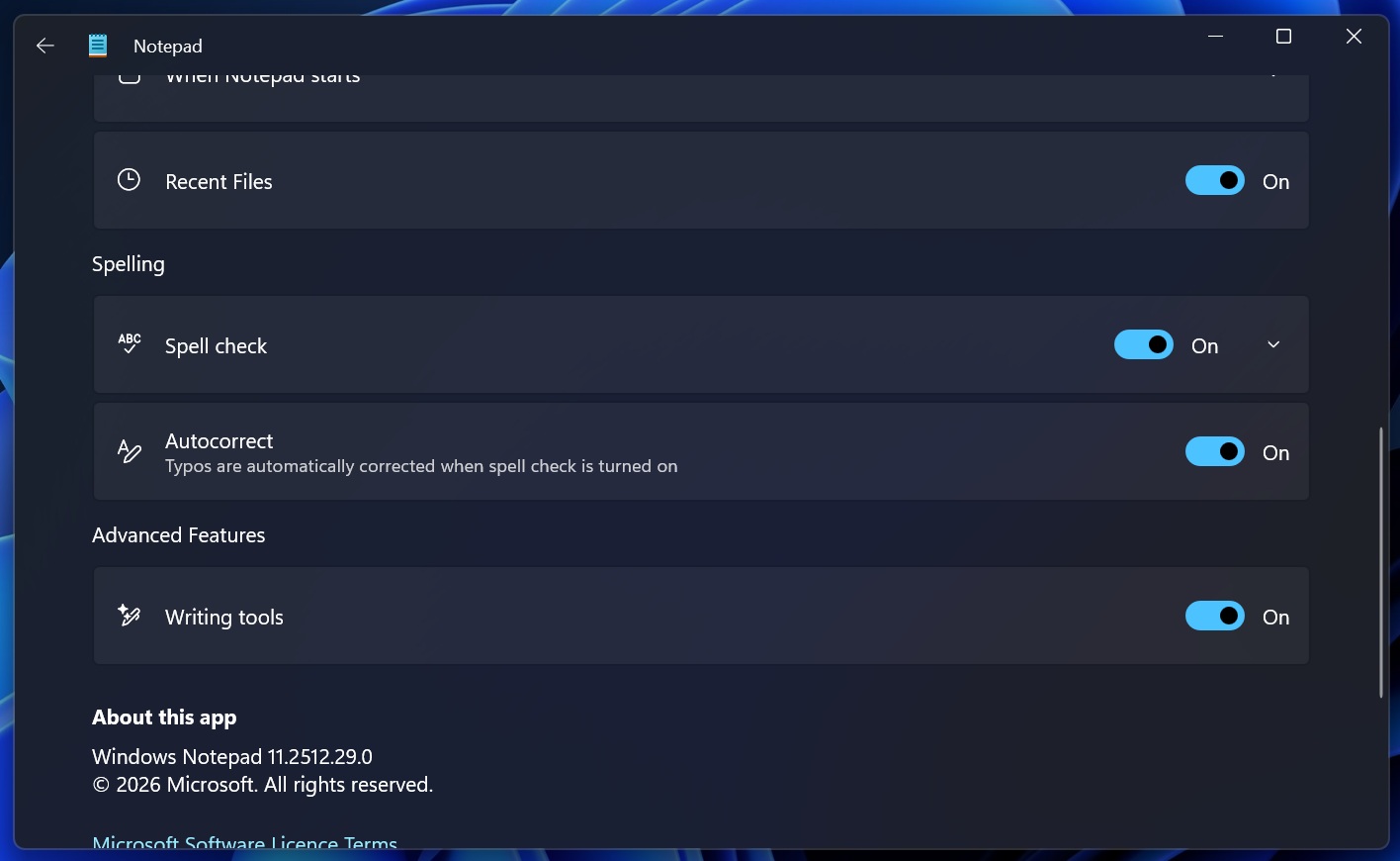 Writing tools in Notepad for Windows 11