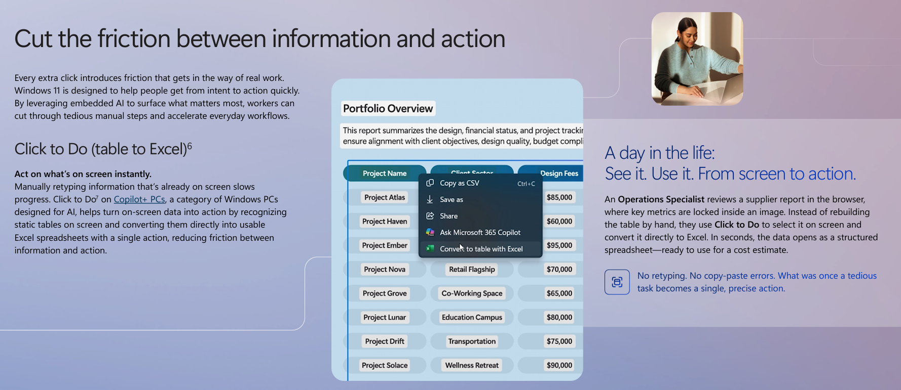Click to Do (table to Excel) featured Microsoft e-book for frontier firms