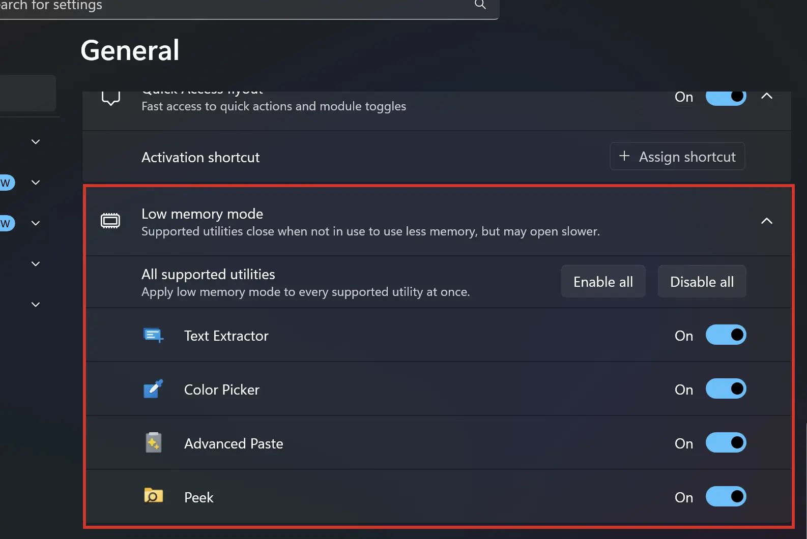 Close apps when inactive feature in PowerToys