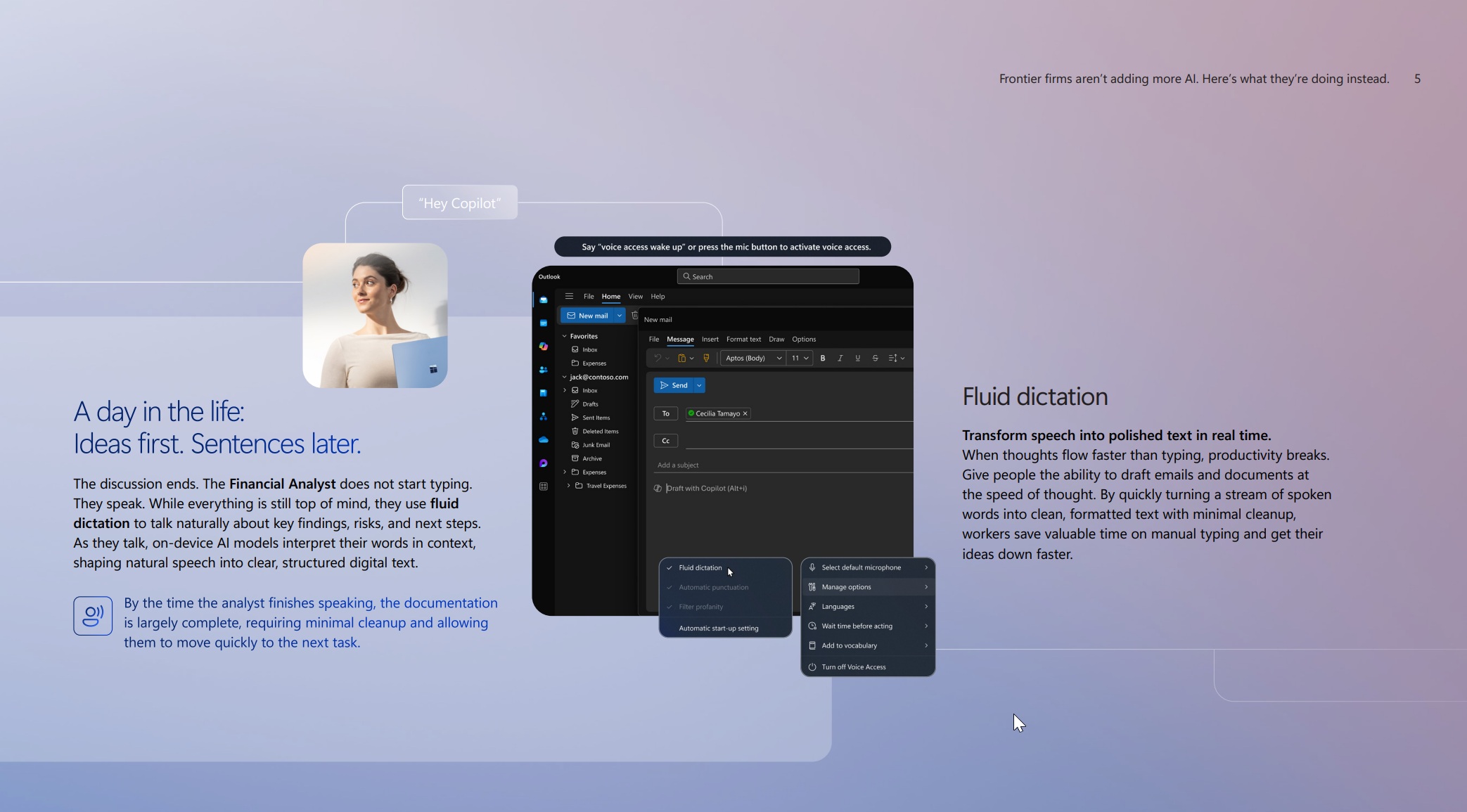 Copilot fluid dictation in Windows
