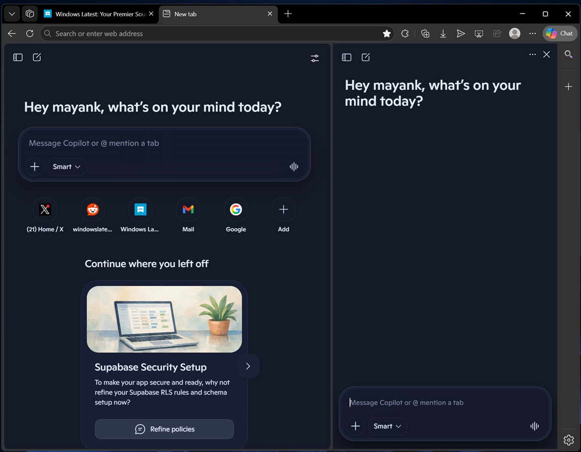 Copilot in Edge sidebar