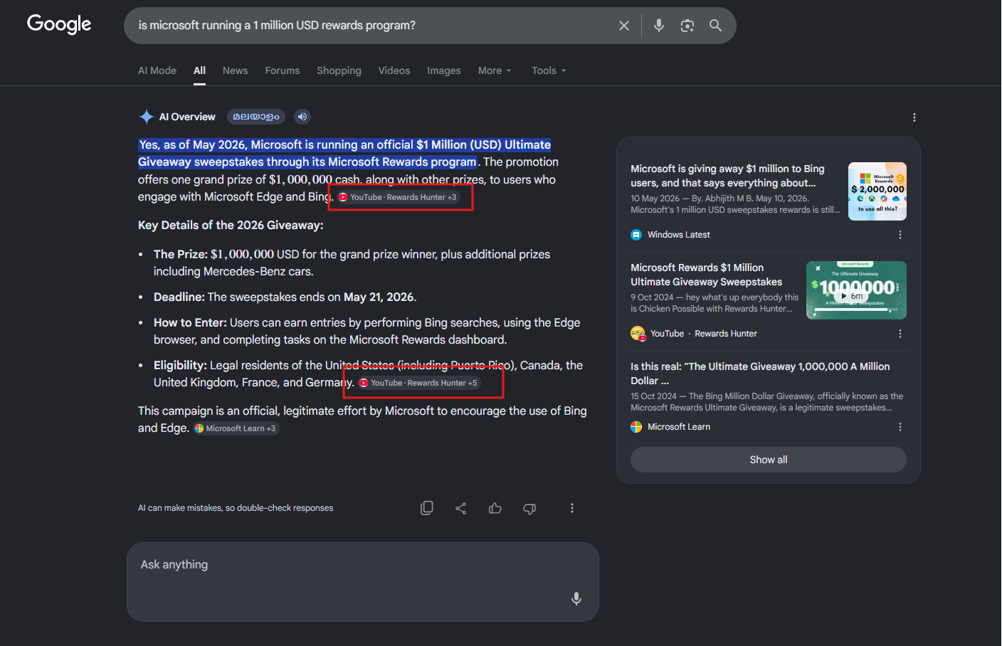 Google Prioritizes AI Overview and their own services like YouTube