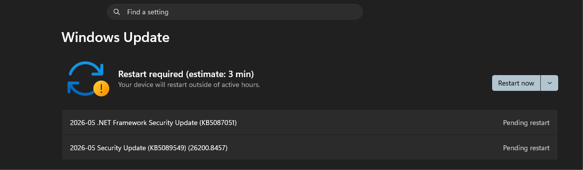 May 2026 Patch Tuesday update