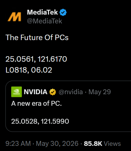 Mediatek posts coordinates with The Future Of PCs