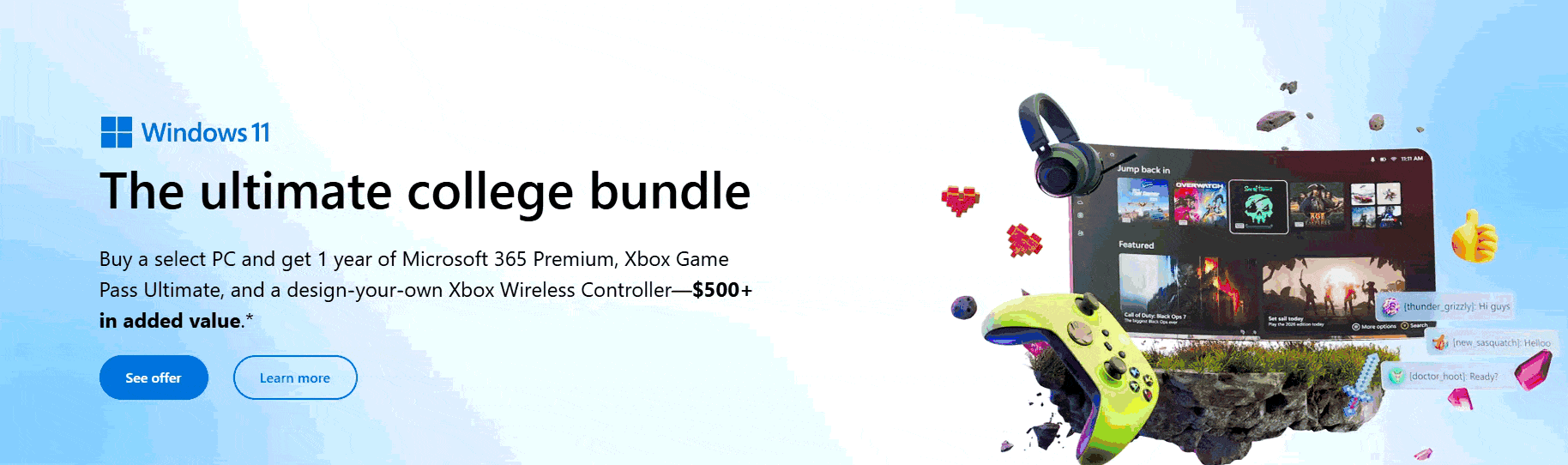 Microsoft 500 USD Student Offer for select PCs