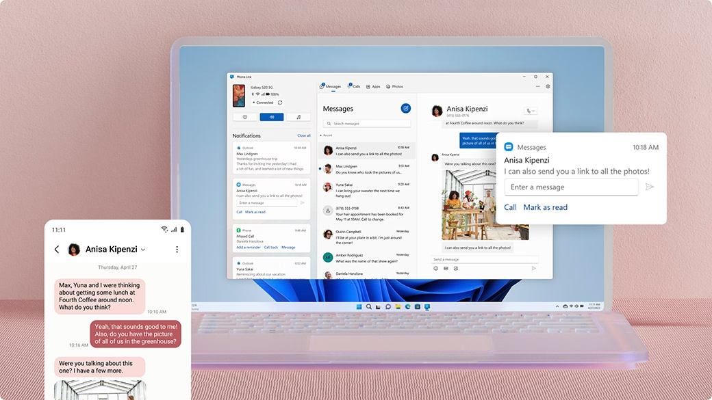 Microsoft PhoneLink helps bridge the gap between smartphone and PC