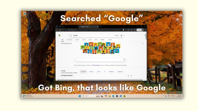 Microsoft is still spoofing Google in Bing