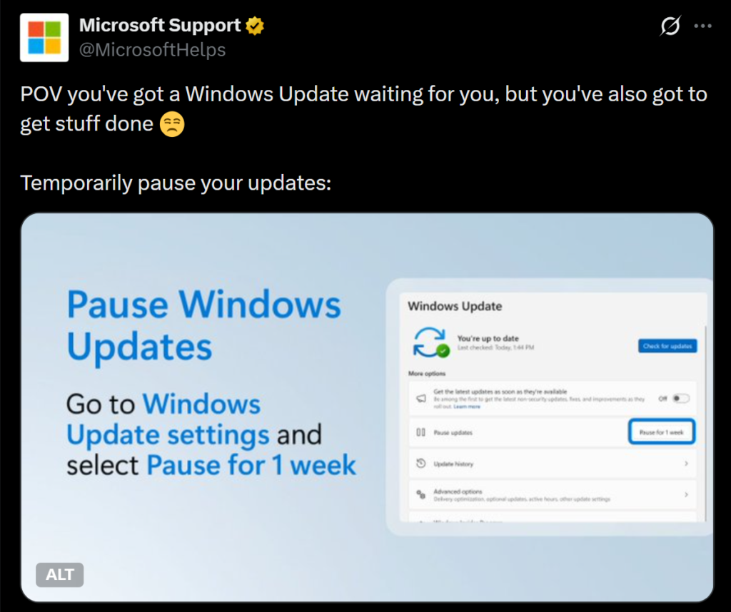 Test Version Update Microsoft says you should pause Windows 11 Updates when you need to ...