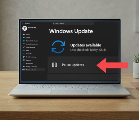Microsoft says you should temporarily pause updates while working