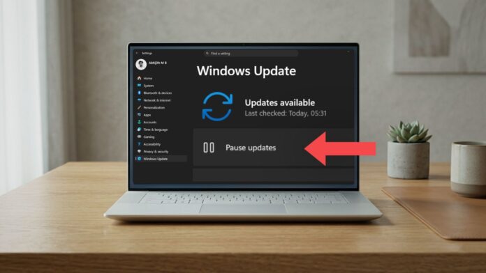 Microsoft says you should temporarily pause updates while working