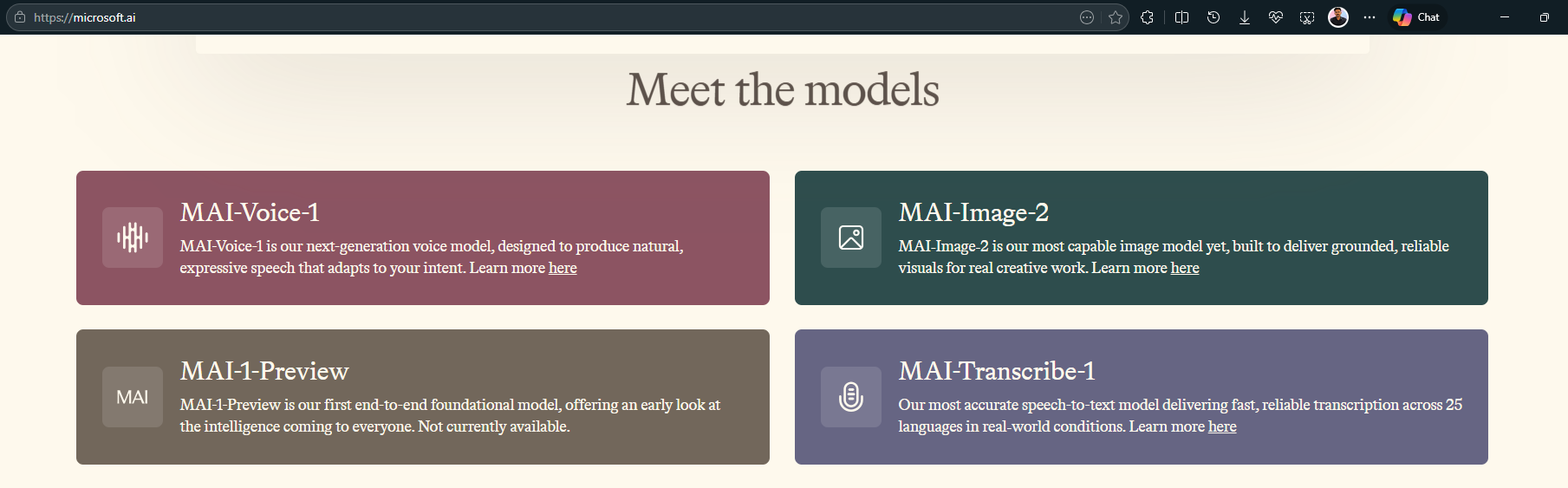 Microsoft's own AI models