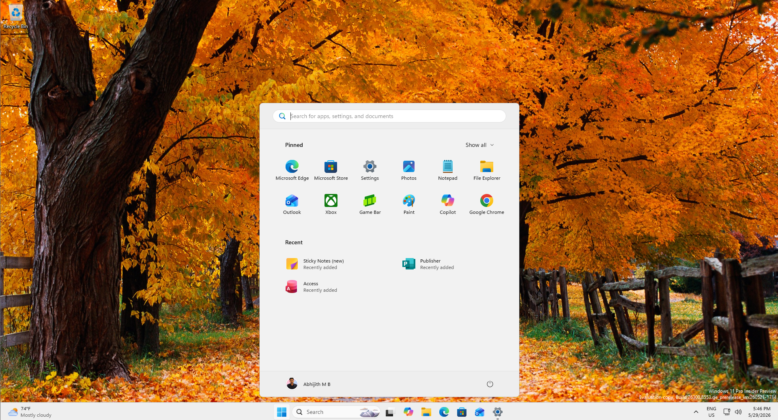 New Start menu with All apps turned off looks like the original Windows 11 Start menu