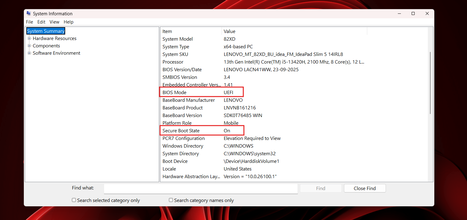 Secure Boot state
