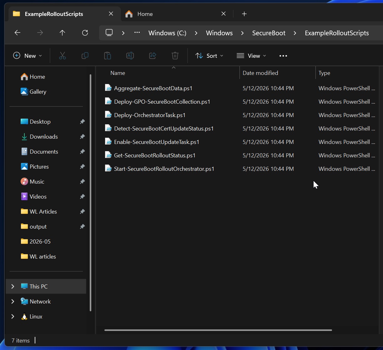 Scripts in SecureBoot folder in Windows