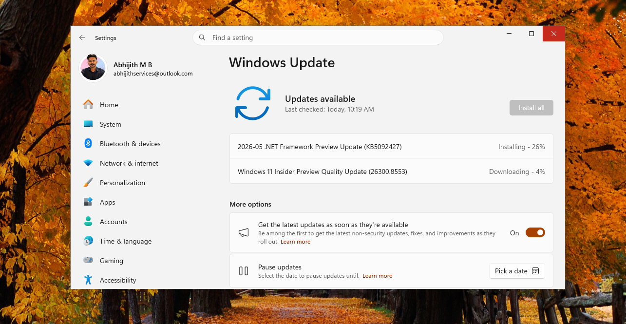 Windows 11 Insider Preview Quality Update May 29 26300.8553 Experimental