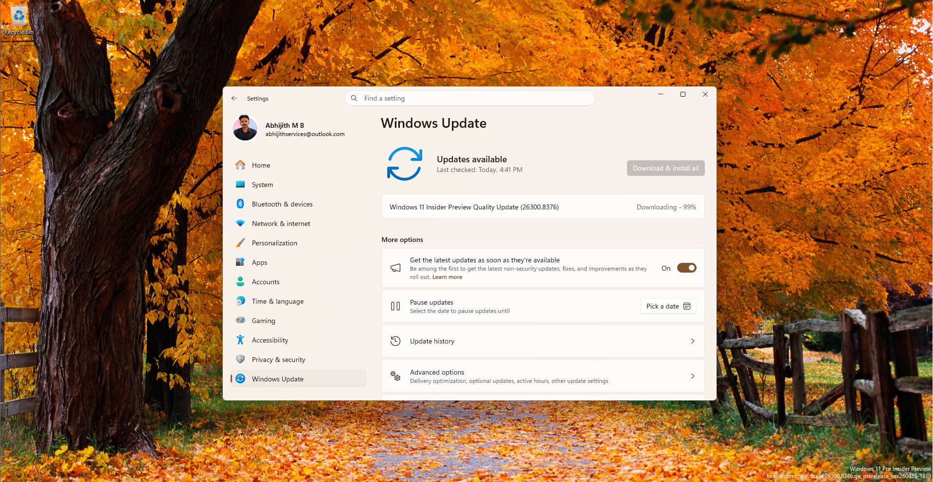 Windows 11 Insider Preview Build 26300.8376