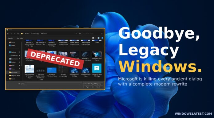 Windows 11 legacy dialog UI