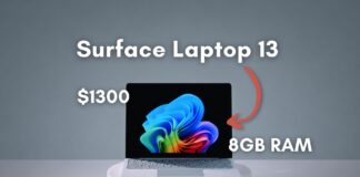 the Microsoft Surface Laptop 13 for business will have a 8GB RAM variant for double the price of Macbook Neo