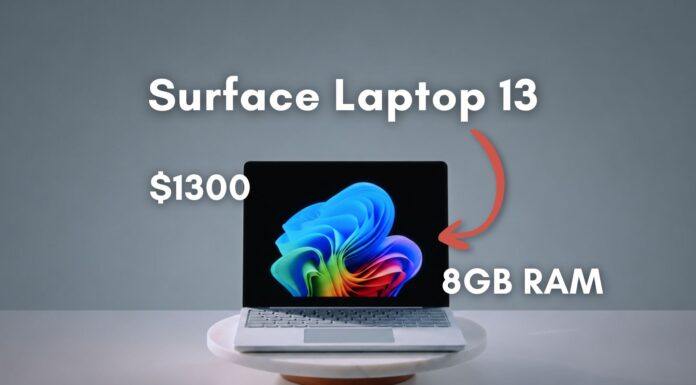 the Microsoft Surface Laptop 13 for business will have a 8GB RAM variant for double the price of Macbook Neo