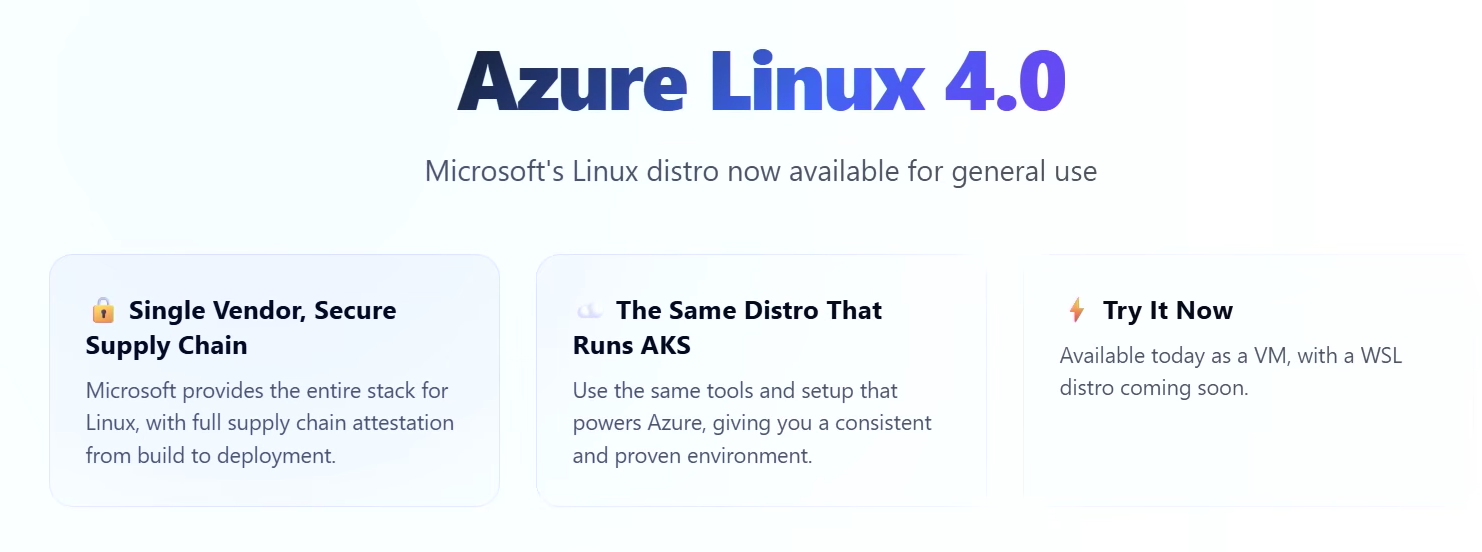 Azure Linux 4.0 features