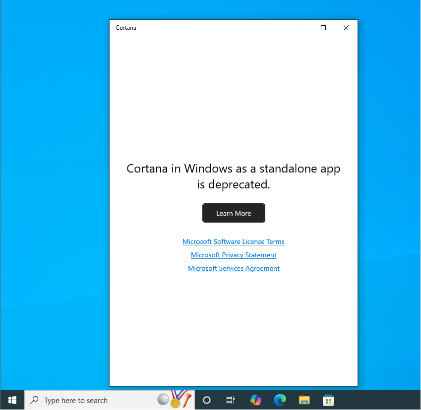 Cortana in Windows is deprecated