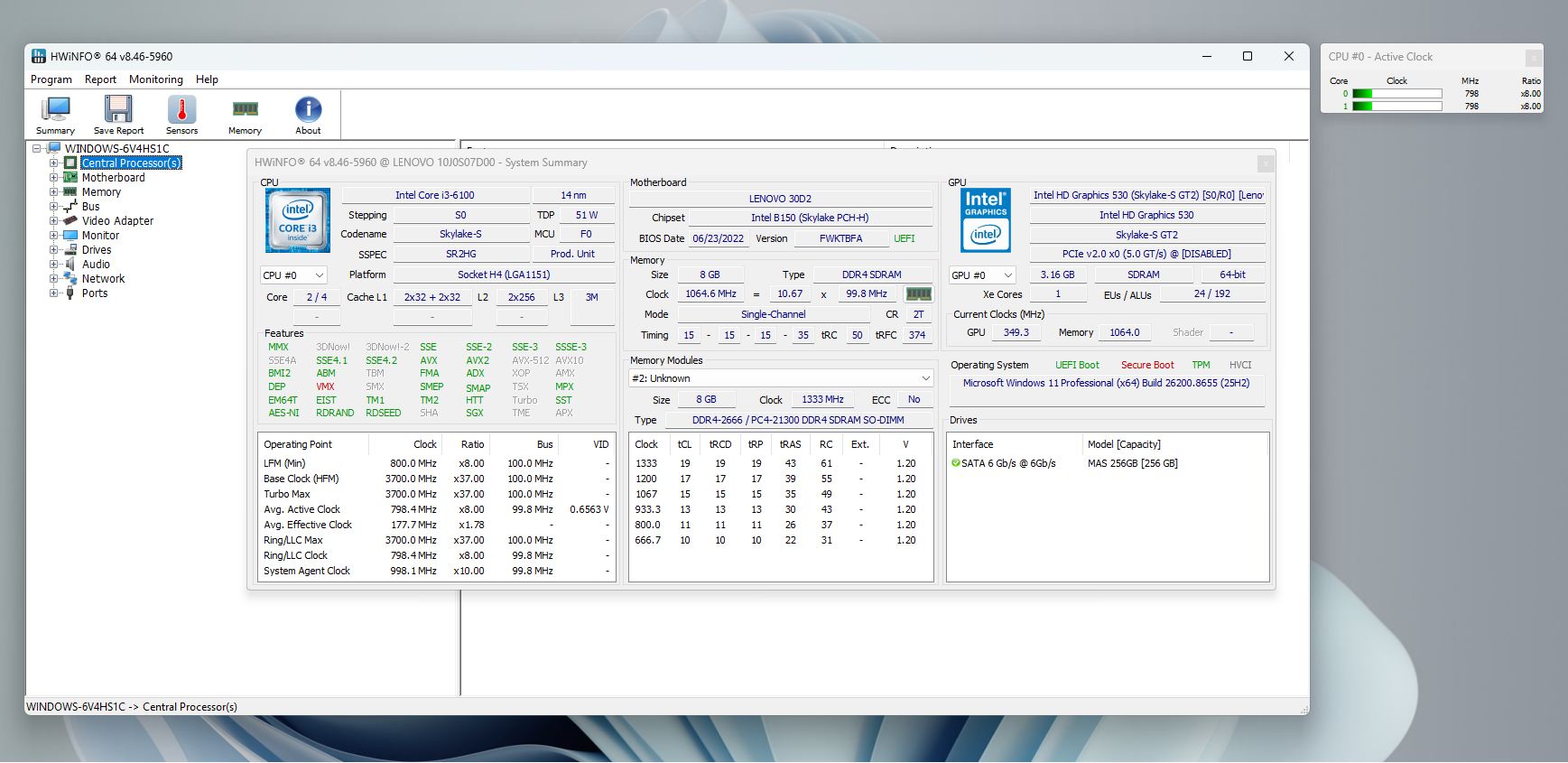 Detailed CPU Specifications of ThinkCentre m700 mini PC