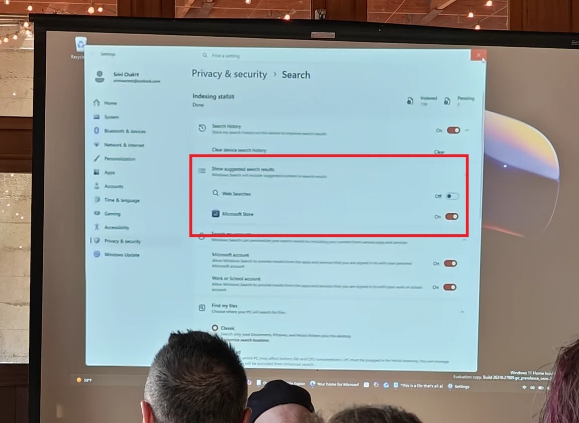 Disable web in Windows Search