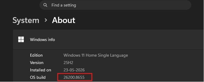June 2026 update Build