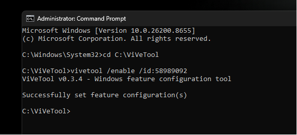 June feature ID for ViVeTool