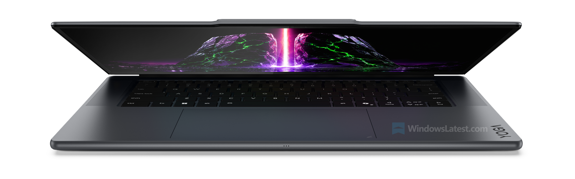 Lenovo Yoga Pro 9n powered by NVIDIA RTX Spark with partially open lid