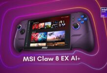 MSI Claw 8 EX AI+ gaming handheld with Intel Arc G3 Extreme processor running Windows 11 in Xbox Mode