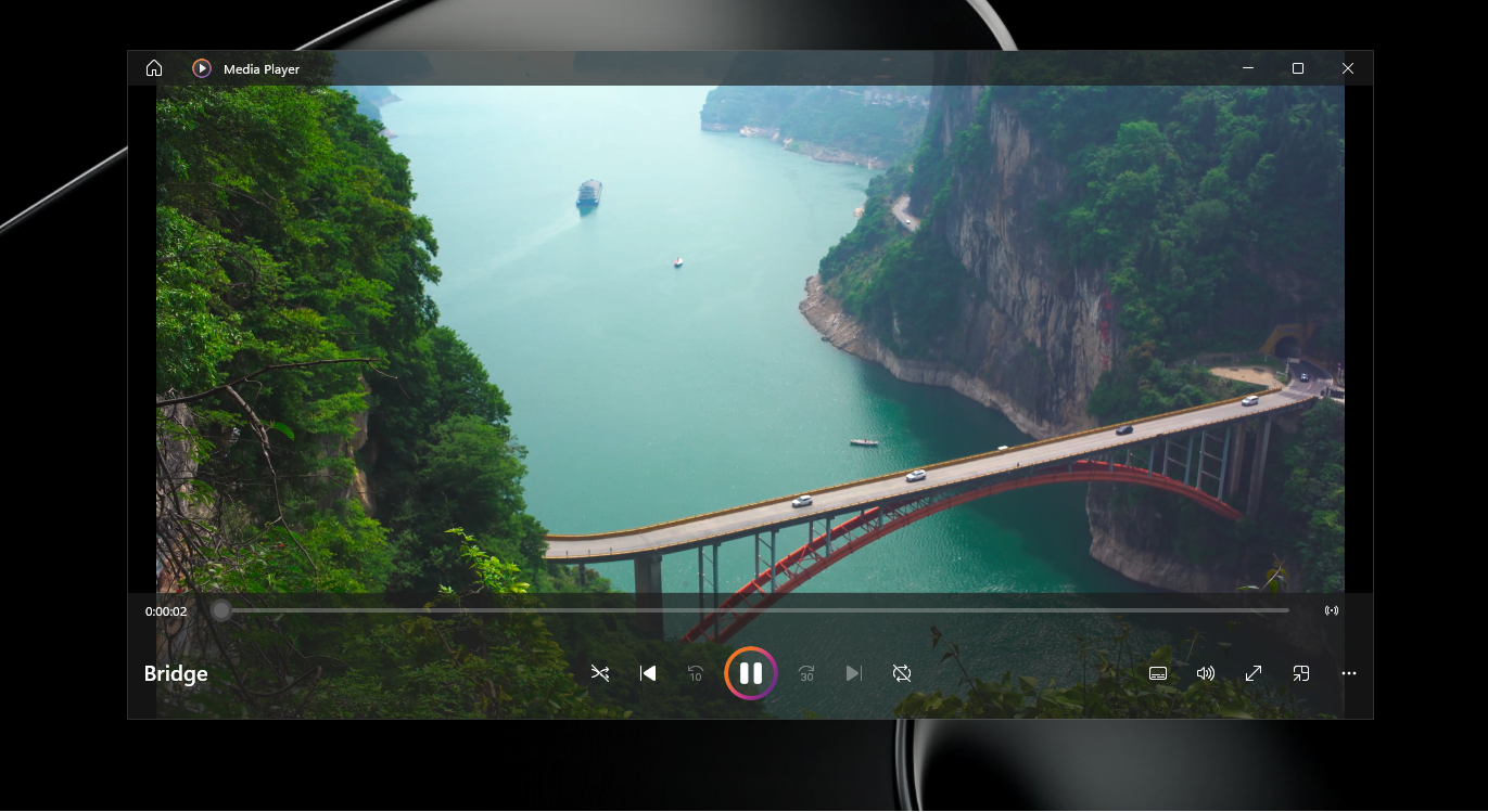 Media Player playing a video