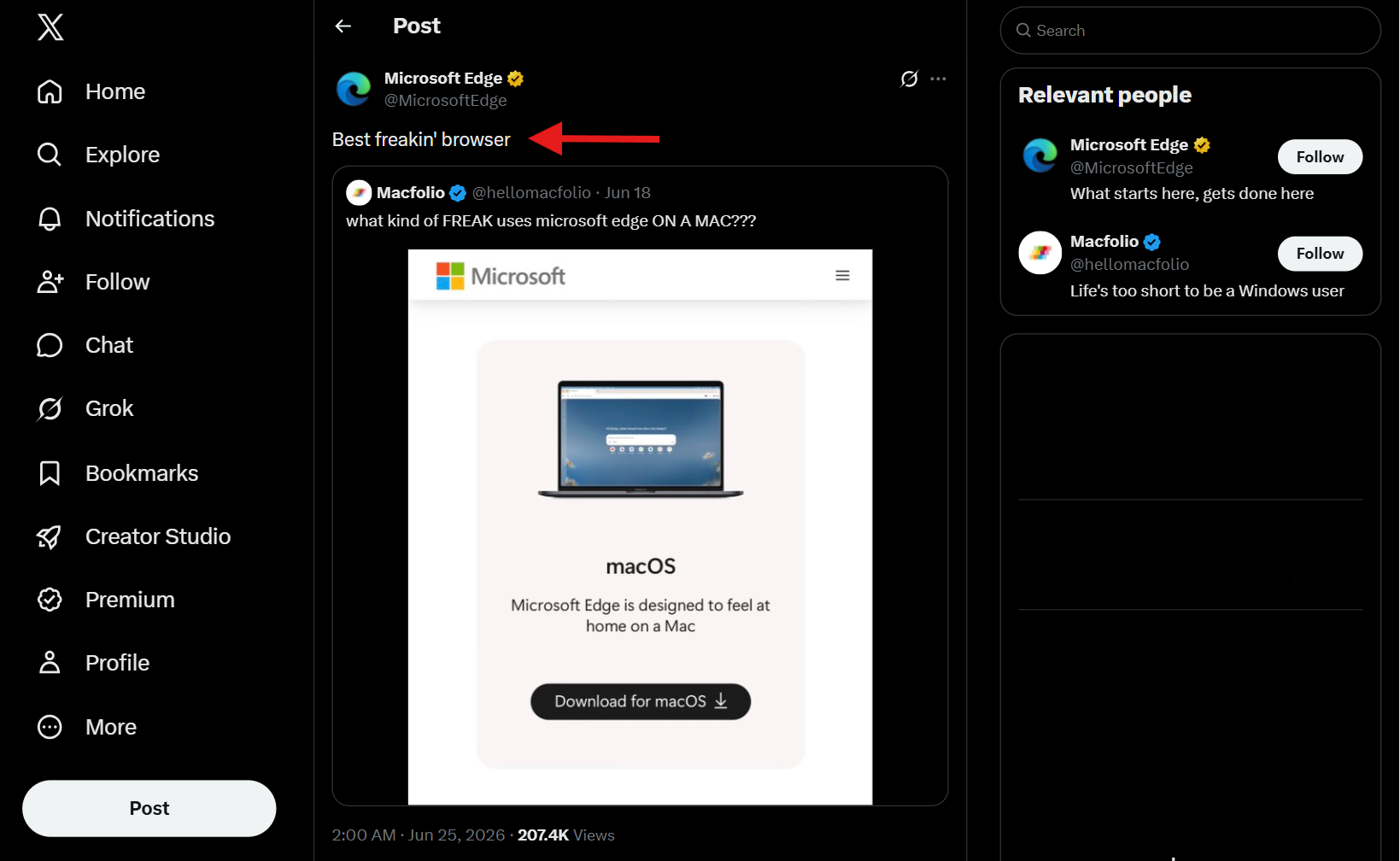 Microsoft Edge calls itself the best browser