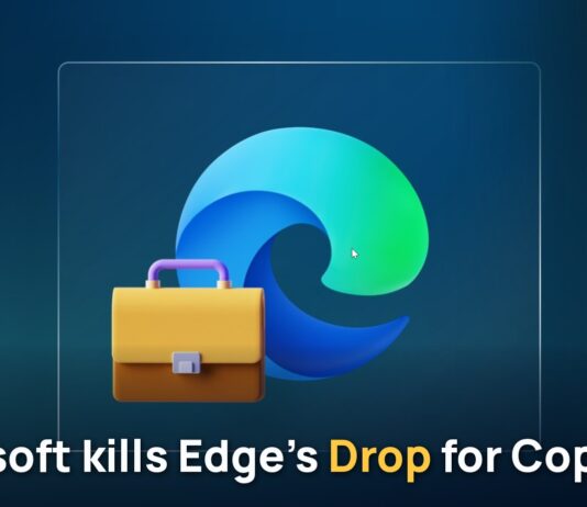 Microsoft Edge drops Drop feature