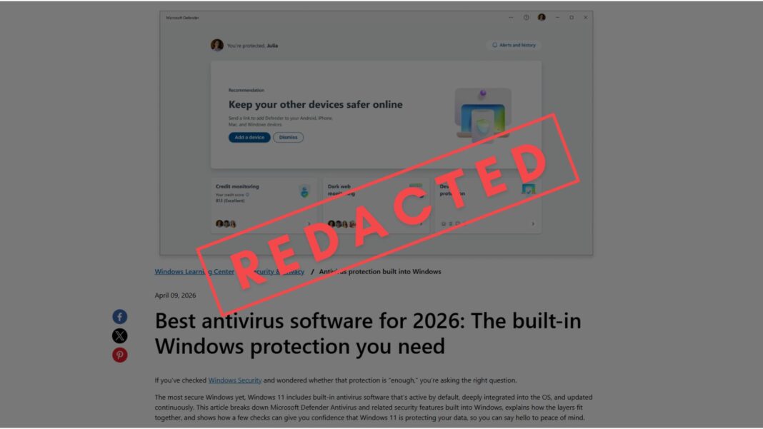 Microsoft just quietly retracted its Windows Defender is enough ...